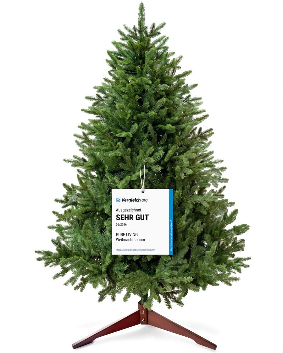 Weihnachtsbaum künstlich 180 cm, 100 % PE Spritzguss, mit Holzständer und Aufbewahrungstasche