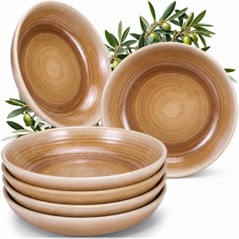Platos hondos Algarve Caramel, set de 6