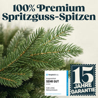 Weihnachtsbaum künstlich 180 cm, 100 % PE Spritzguss, mit Holzständer und Aufbewahrungstasche