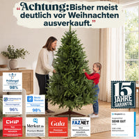Weihnachtsbaum künstlich 180 cm, 100 % PE Spritzguss, mit Holzständer und Aufbewahrungstasche