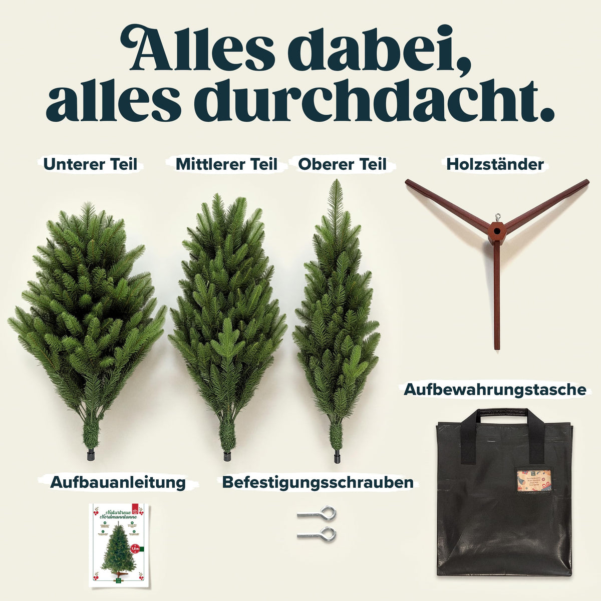 Lieferumfang des Pure Living Weihnachtsbaums
