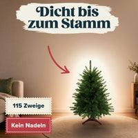 Weihnachtsbaum künstlich 90 cm, 100 % PE Spritzguss, mit Holzständer und Aufbewahrungstasche
