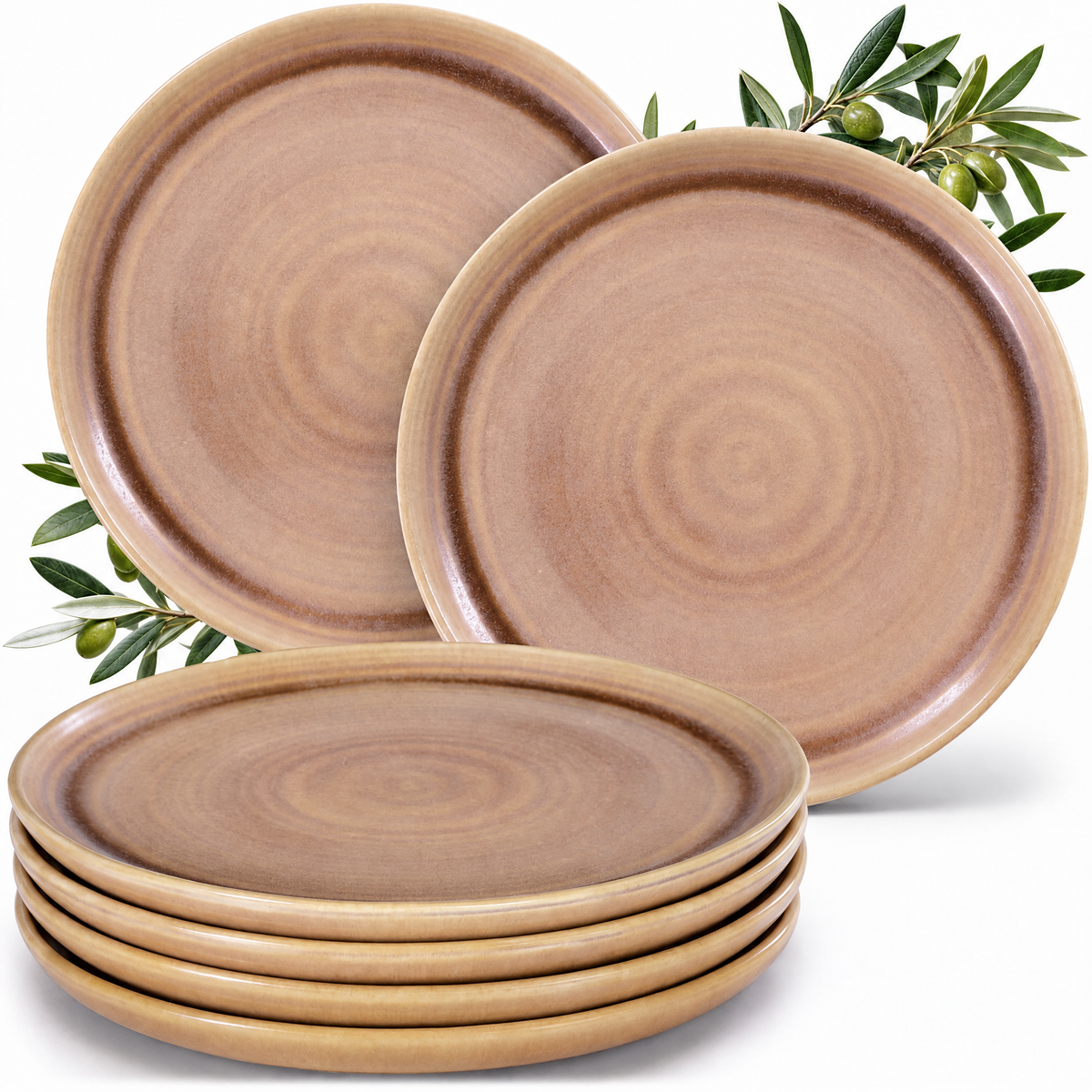 Platos llanos Algarve Caramel, set de 6