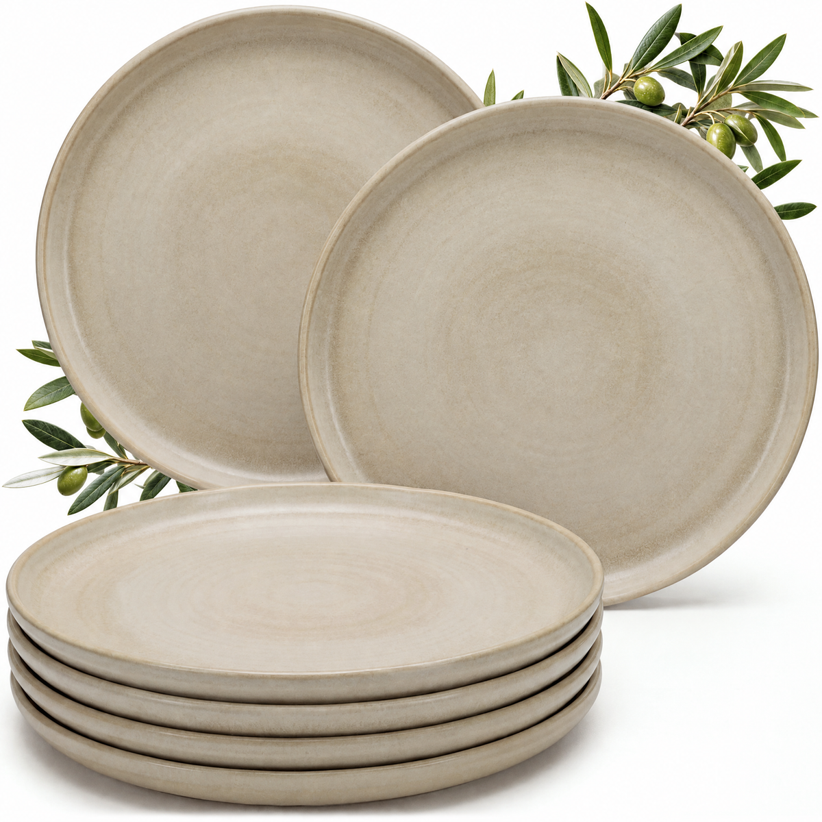 Platos llanos Algarve Vanilla, set de 6