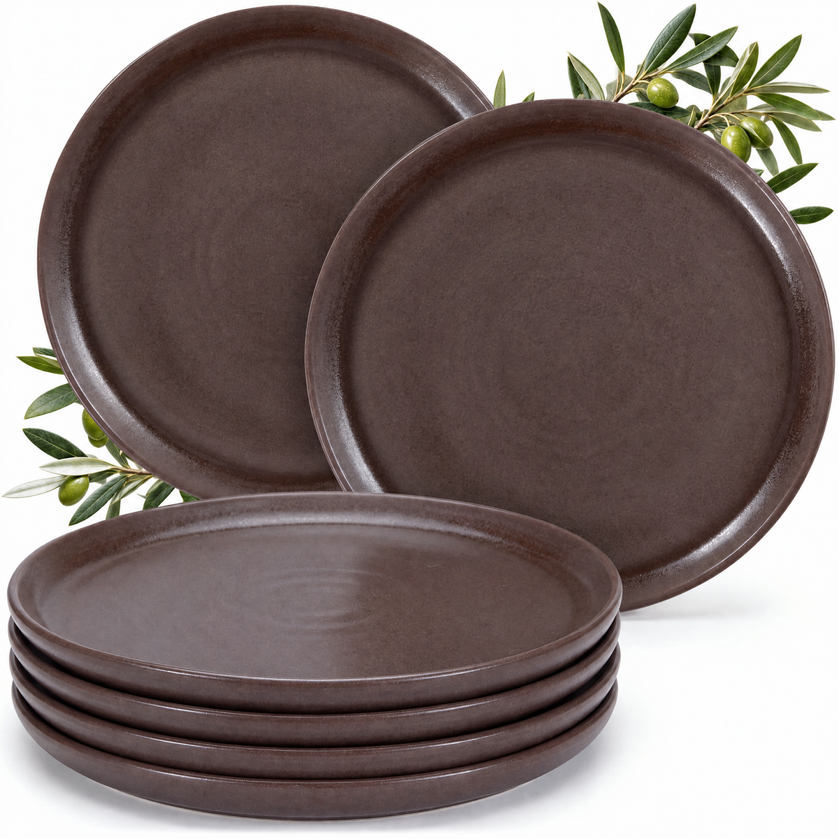 Platos llanos Algarve Cocoa, set de 6