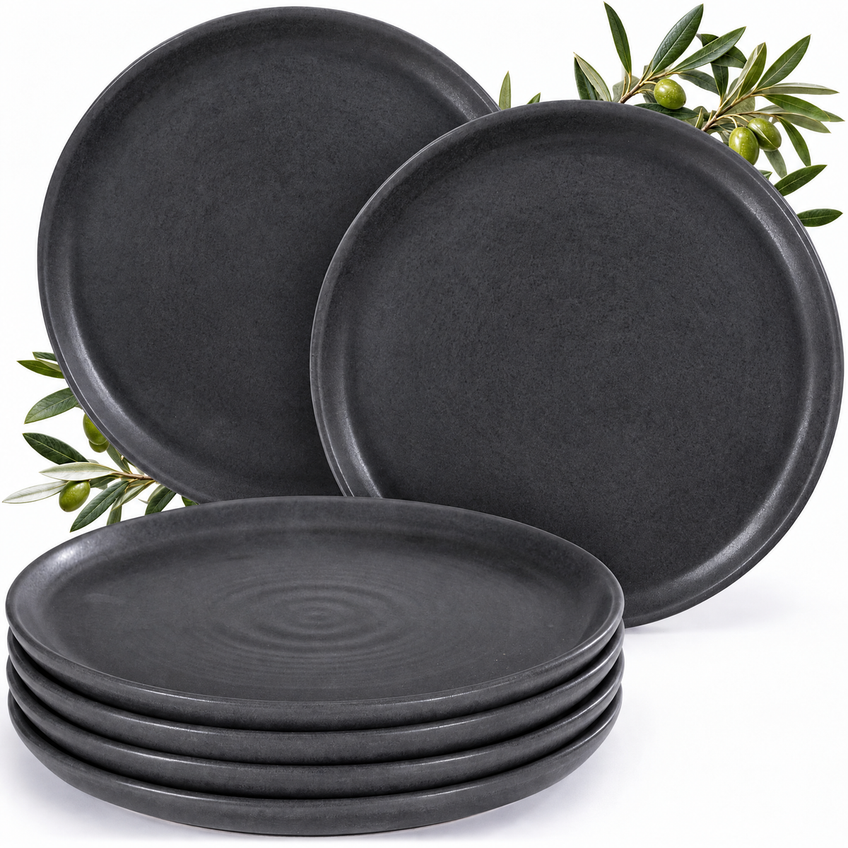 Platos llanos Algarve Basalt, set de 6