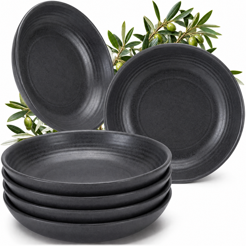 Platos hondos Algarve Basalt, set de 6